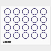 Eenvoudige witte blanco met blauwe rand Classic Ro Ronde Sticker (Vel)