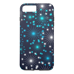 Eenvoudige witte blauwe glitterverlichting op maat Case-Mate iPhone case