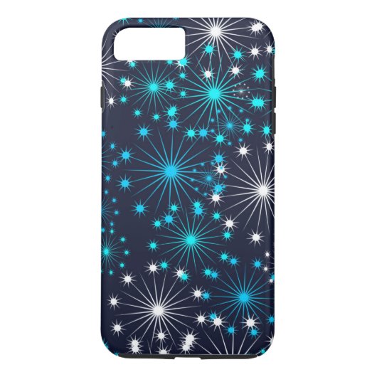 Eenvoudige witte blauwe glitterverlichting op maat Case-Mate iPhone case (Achterkant)
