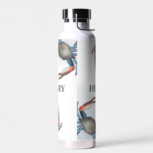 Eenvoudige witte blauwe krab in de Noordelijke IJs Waterfles (Links)