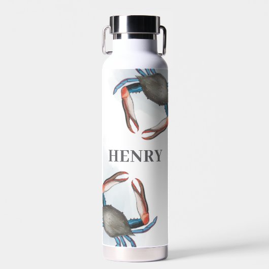 Eenvoudige witte blauwe krab in de Noordelijke IJs Waterfles (Voorkant)