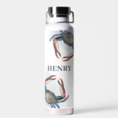 Eenvoudige witte blauwe krab in de Noordelijke IJs Waterfles (Achterkant)