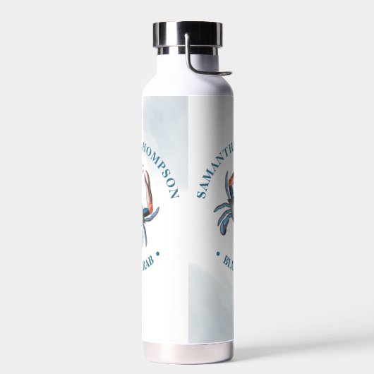 Eenvoudige witte blauwe krab in de Noordelijke IJs Waterfles (Links)