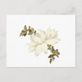 Eenvoudige Witte Bloem en Blad Briefkaart (Voorkant)