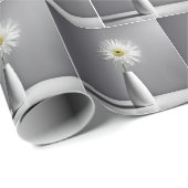 Eenvoudige witte bloem in vaas cadeaupapier (Rol Hoek)