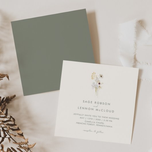 Eenvoudige witte bloem | Ivory Square Kaart