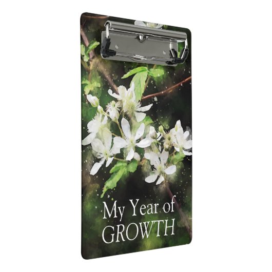 Eenvoudige Witte Bloem Waterverf Mini Klembord (Schuin)