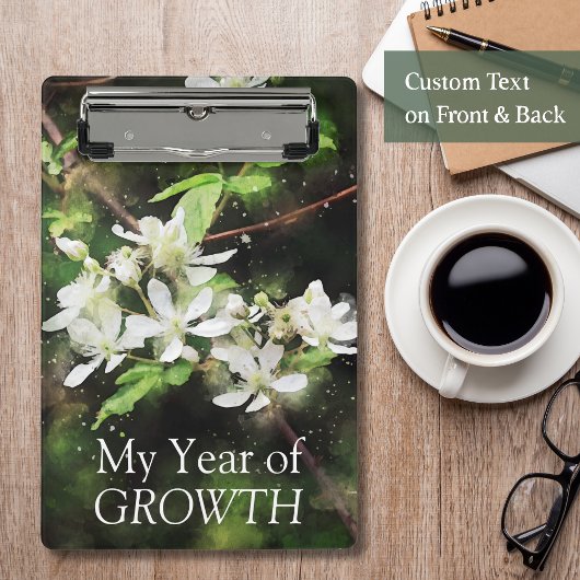 Eenvoudige Witte Bloem Waterverf Mini Klembord