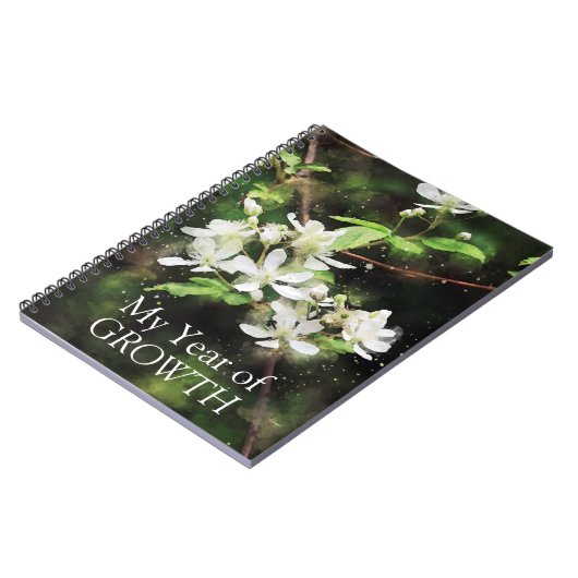 Eenvoudige Witte Bloem Waterverf Notitieboek (Linkerzijde)