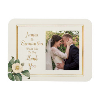 Eenvoudige witte bloemen | Aangepaste foto dank u Magneet