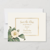 Eenvoudige witte bloemen | Bruiloft Bewaar de datu Magnetische Uitnodiging (Voorkant)