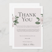 Eenvoudige witte bloemen digitale bedankkaart kaart (Voorkant / Achterkant)