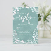 Eenvoudige witte bloemen elke kleur bruiloft antwo RSVP kaartje (Staand voorkant)