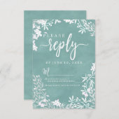 Eenvoudige witte bloemen elke kleur bruiloft antwo RSVP kaartje (Voorkant / Achterkant)