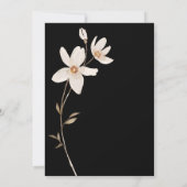 Eenvoudige witte bloemen op zwart Christelijk brui Kaart (Achterkant)