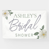 Eenvoudige Witte Bloemen Vrijgezellenfeest Banner (Horizontaal)