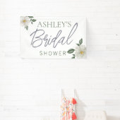 Eenvoudige Witte Bloemen Vrijgezellenfeest Banner (Insitu)