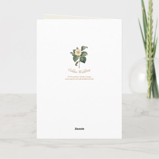 Eenvoudige witte bloemenillustratie | JUBILEUM Kaart (Achterkant)