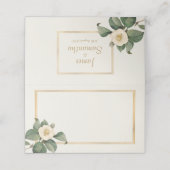 Eenvoudige witte bloemenillustratie | Trouwtafel Plaatskaartje (Buitenkant ongevouwen)