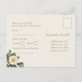 Eenvoudige witte bloemenveer | Bruiloft RSVP Brief Uitnodiging Briefkaart (Achterkant)