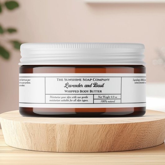 Eenvoudige witte body butter cosmetica pot 1" x 7,