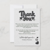 Eenvoudige witte bold script lettering bruidsshowe bedankkaart (Voorkant)