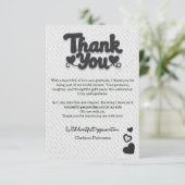 Eenvoudige witte bold script lettering bruidsshowe bedankkaart (Staand voorkant)