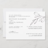 Eenvoudige witte bruidachtige ouders met de hand g kaart (Voorkant)