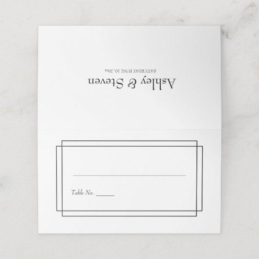 Eenvoudige witte bruiloft Opvangkaart Plaatskaartje (Buitenkant ongevouwen)