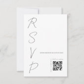 Eenvoudige witte bruiloft QR-code RSVP Kaartje (Voorkant)