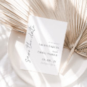 Eenvoudige witte bruiloft save the date