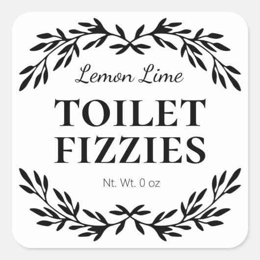 Eenvoudige witte bruisende toiletreiniger labels (Voorkant)