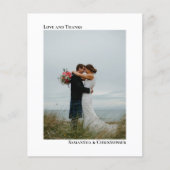 Eenvoudige witte BUDGET Weduwfoto Hartelijk dank (Voorkant)