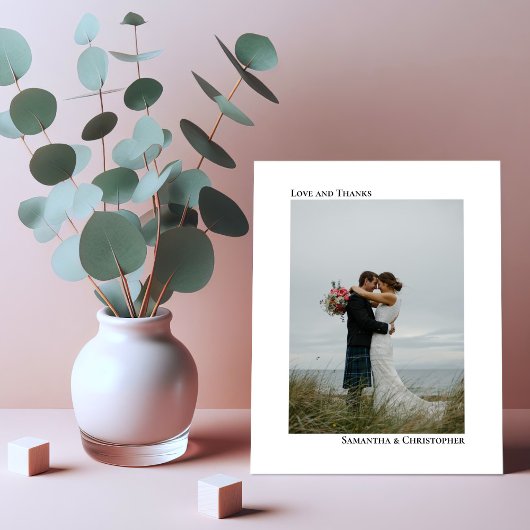 Eenvoudige witte BUDGET Weduwfoto Hartelijk dank