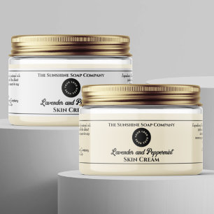 Eenvoudige Witte Cosmetica Potje Label w Logo 1.25