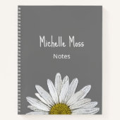 Eenvoudige Witte Dagen Botanisch Gepersonaliseerd  Notitieboek (Voorkant)