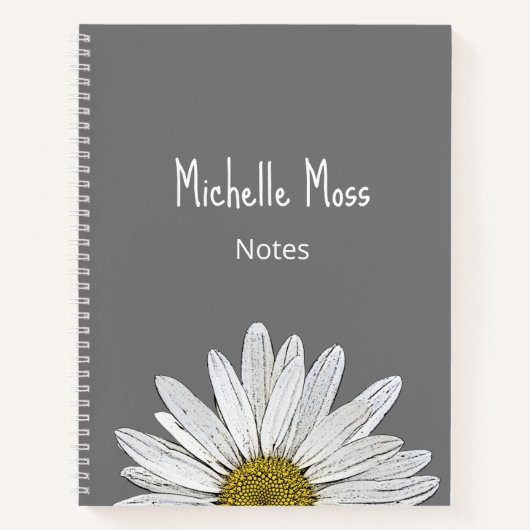 Eenvoudige Witte Dagen Botanisch Gepersonaliseerd  Notitieboek (Voorkant)
