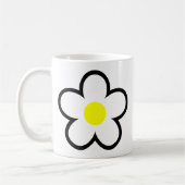 Eenvoudige Witte Daisy Bloem Leuke 70s Lente Graph Koffiemok (Links)