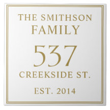 Eenvoudige witte datum gevestigd adres huisplaat