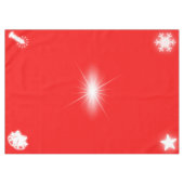 Eenvoudige witte Decor Kerstmis op Rood | Tafelkleed (Voorkant (Horizontaal))