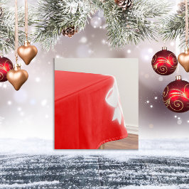 Eenvoudige witte Decor Kerstmis op Rood | Tafelkleed