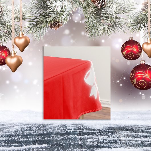 Eenvoudige witte Decor Kerstmis op Rood | Tafelkleed