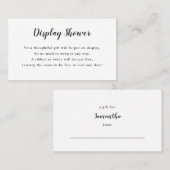 Eenvoudige witte Display Baby shower insert kaart Visitekaartje (Voorkant / Achterkant)
