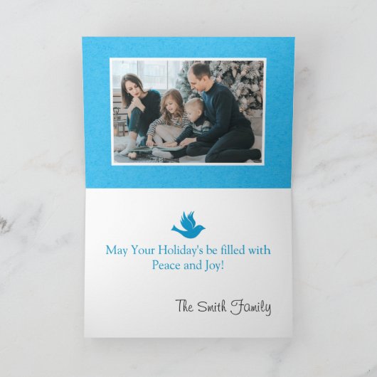 Eenvoudige Witte Dode met de Tekst van het Aandeel Feestdagen Kaart (Binnen)