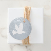 Eenvoudige witte duif vliegende vogel silhouet bedankjes labels (Met doos)