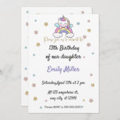 Eenvoudige Witte Eenhoorn 13e verjaardag uitnodige Save The Date (Voorkant / Achterkant)