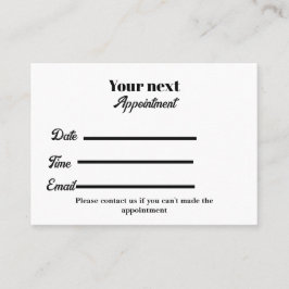 Eenvoudige witte elegante arts afsprakenkaartje