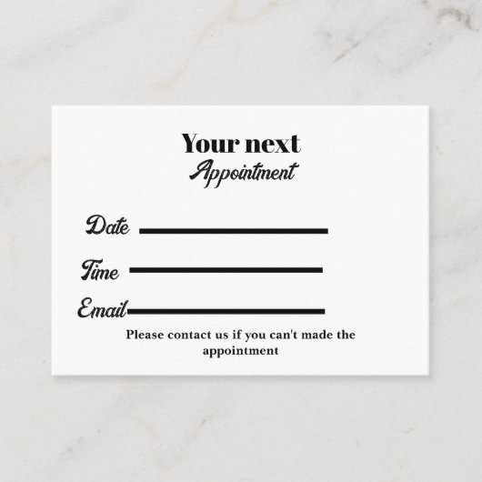 Eenvoudige witte elegante arts afsprakenkaartje (Voorkant)