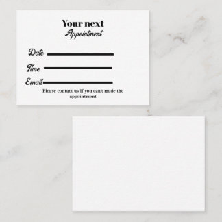 Eenvoudige witte elegante arts afsprakenkaartje