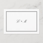 Eenvoudige witte elegante bruiloft details informatiekaartje (Achterkant)